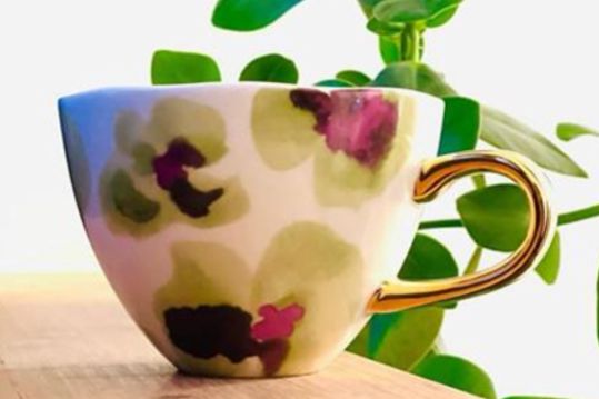 Good morning mug  ‘green Flower power' voor koffie of thee