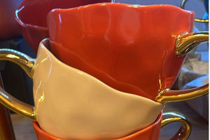 "Good morning world " mug voor koffie of thee - rood
