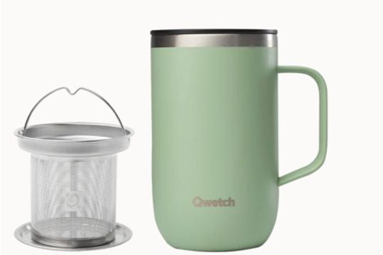 Dubbelwandige RVS theetas met RVS filter