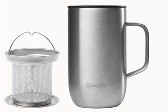 Dubbelwandige RVS theetas met RVS filter