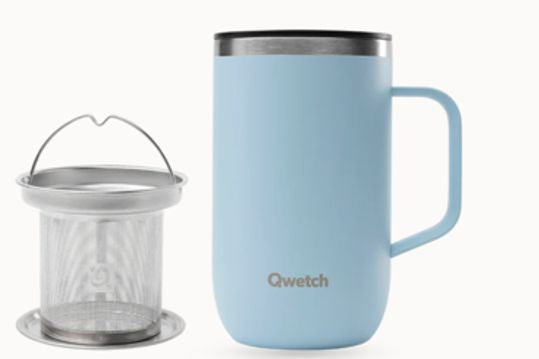 Dubbelwandige RVS theetas met RVS filter