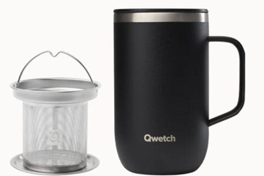 Dubbelwandige RVS theetas met RVS filter