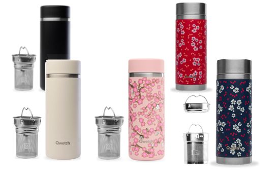 Dubbelwandige RVS mug of teamaker met filter 400Cl.